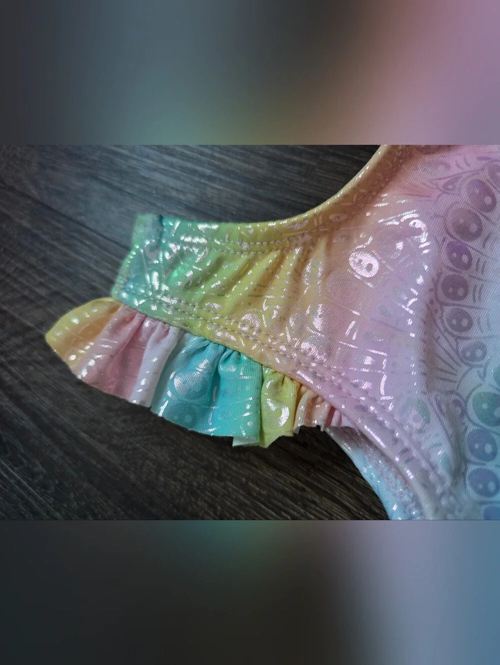 Penelope Mack pastel rainbow ruffle tutu one-piece swimsuit